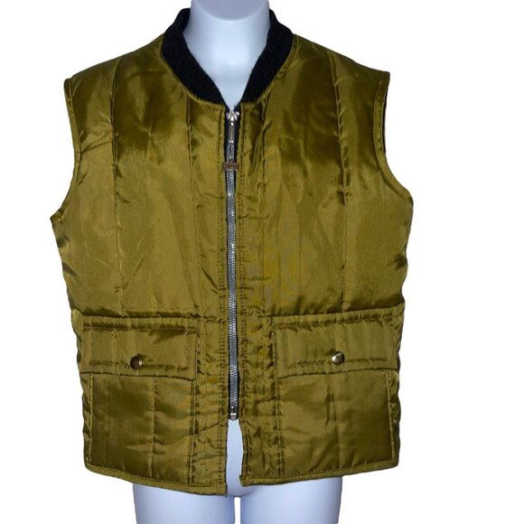 Vintage Walls Blizzard Pruf Vest Boys XXL 16 18 Insulated Green Hi Low Quilted